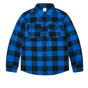 Wonder Nation Blue and Black Plaid Kids Shirt